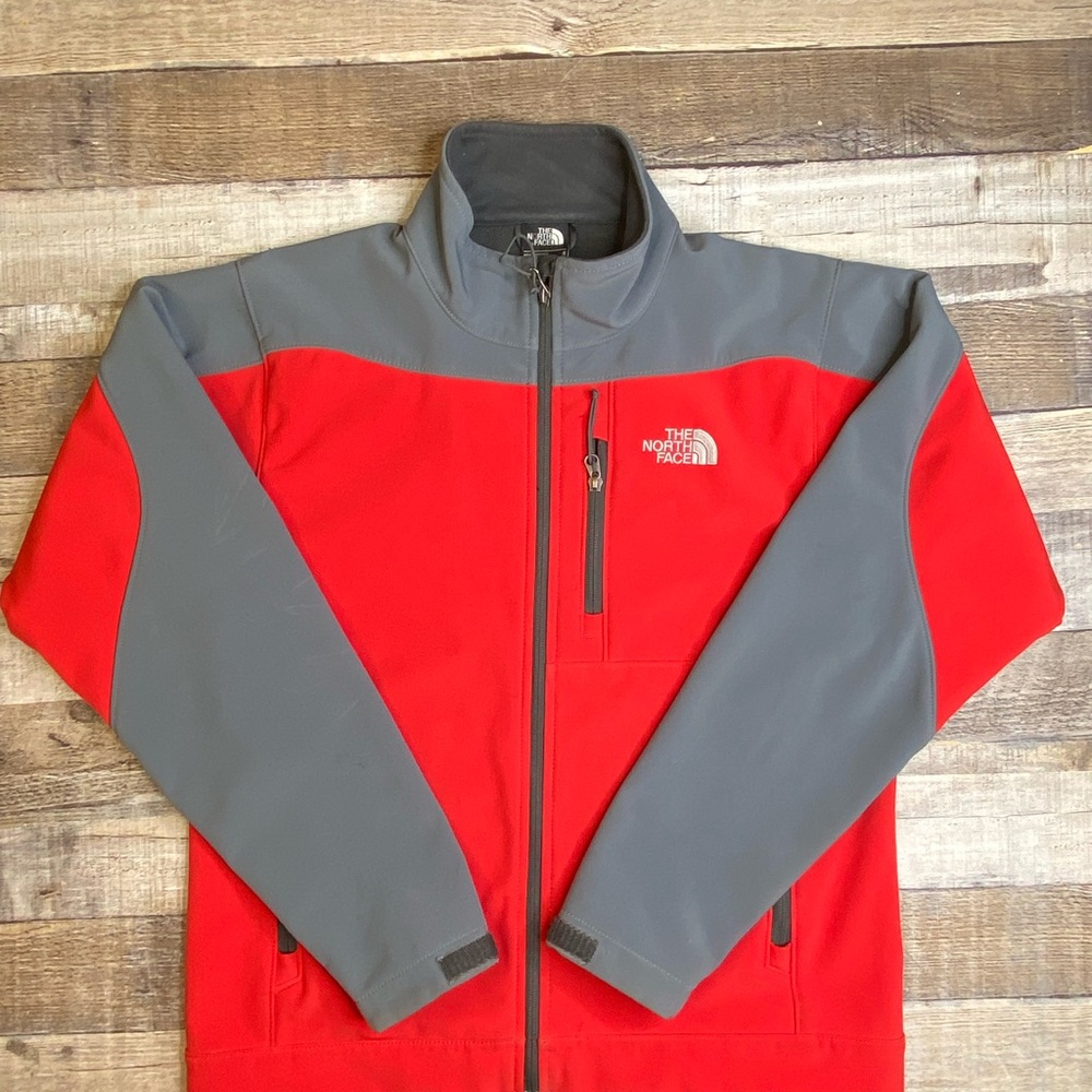 The North Face Men's Red and Gray Jacket Apex Bionic Small
